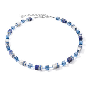 Geocube hematite and blue sodalite necklace