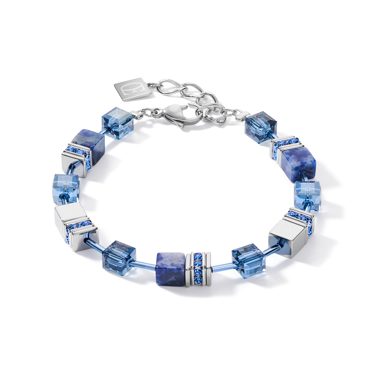 Geocube hematite and blue sodalite bracelet