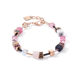 Geocube dreamy pink and rose quartz bracelet