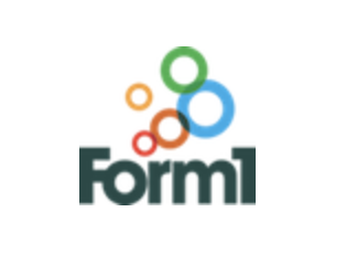 Form1 Logo – Modern Branding with Interconnected Circles The logo of Form1, featuring the brand name in bold, dark green text with a design of interconnected multicolored circles above it.